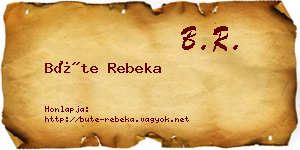 Büte Rebeka névjegykártya